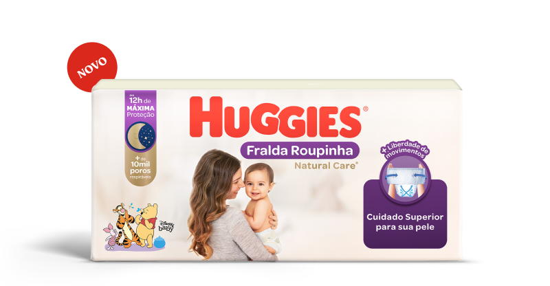 Nova fralda Natural Care Huggies